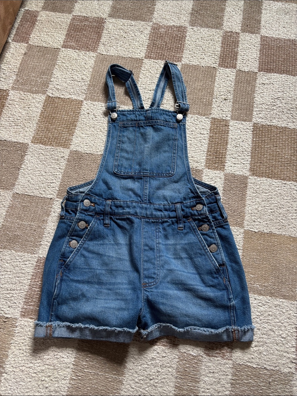 Madewell Blue Short Denim Overalls